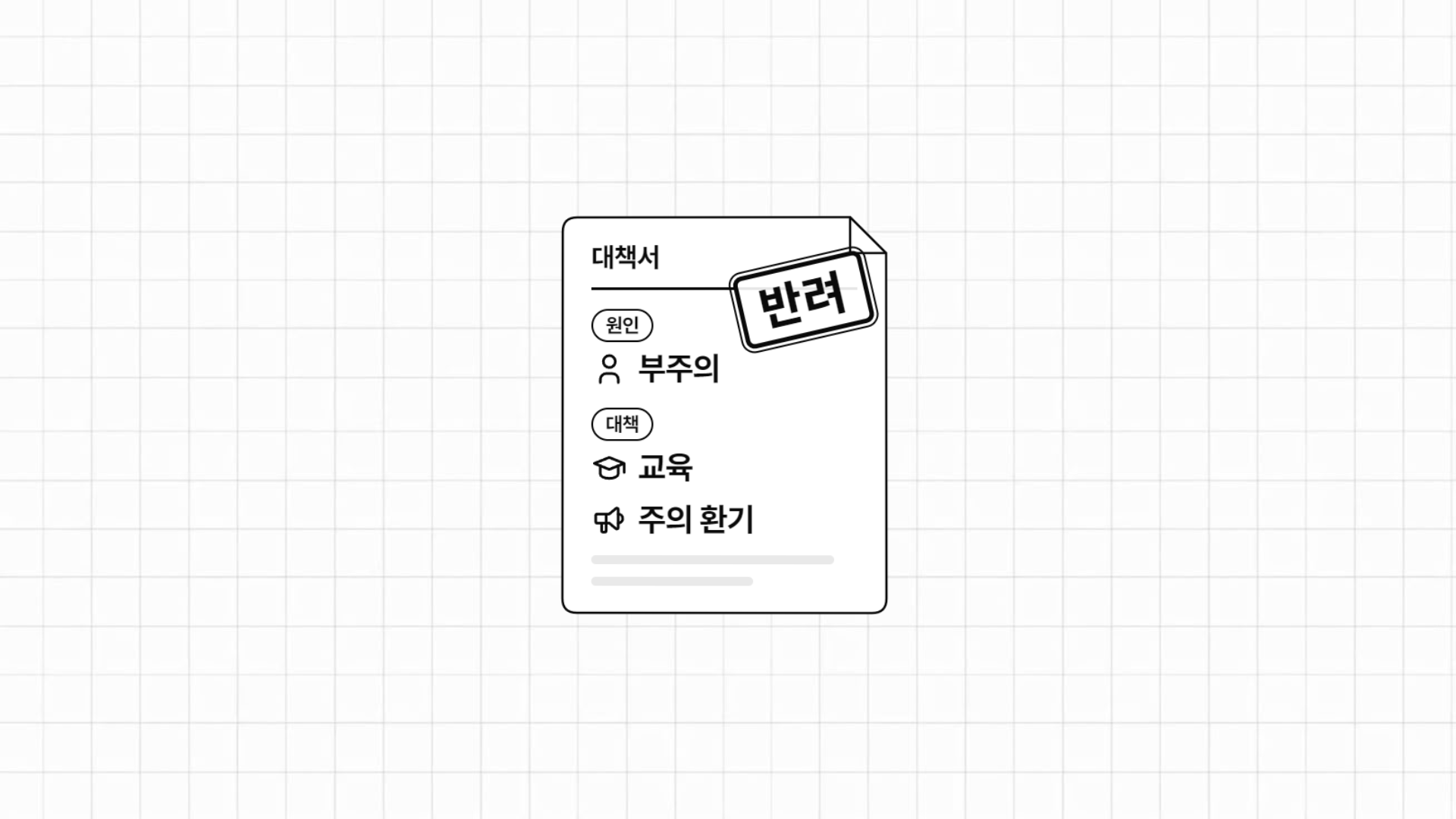 원인은 부주의, 대책은 교육으로 적어 반려된 대책서